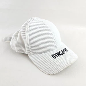 Gymshark Hat Cap White Corduroy Embroidered Adjustable Adult Work Out Strap Back - Picture 1 of 8