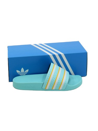 Adidas sandali uomo UK 6 blu a righe 100% altri slider nuovi con etichette