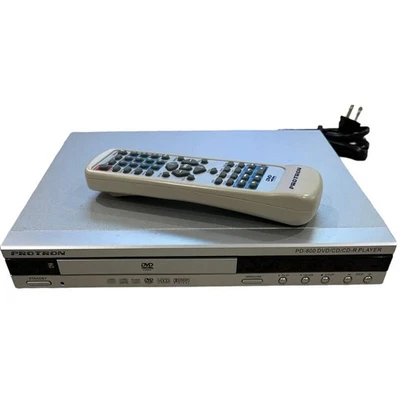 Reproductor de video Protron CD/DVD/CD-R modelo PD-800 delgado plateado con control remoto probado Foto 1 de 4