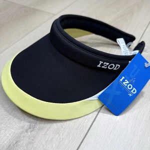 IZOD Damen Sonnenblende schwarz gelb Colorblock Polyester Kopfbedeckung Einheitsgröße neu mit Etikett - Bild 1 von 7