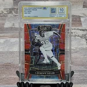 2023 Panini Select Draft Picks Lawrence Taylor #81 Red Lazer CGA 10 Graded Gem - Picture 1 of 6