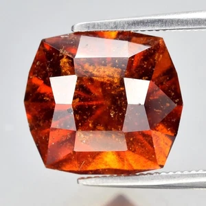 π 6.36ct 10.5x9.5mm Custom Cut Natural Orange Hessonite Garnet - Tanzania Gem - Picture 1 of 4