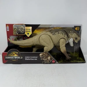 Mattel Jurassic World Rebirth Distortus Rex Rumble N Rampage, 22 pulgadas, 2 ataques - Imagen 1 de 10