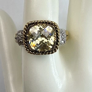 Lia Sophia Ring "Zitrone Chiffon" Größe 11 zweifarbig Silber & Gold gelber Stein - Bild 1 von 6