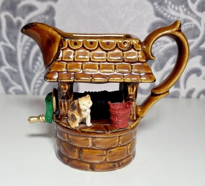 Vintage Park Rose Bridlington Jug Wishing Well Cat 90s - Image 1 of 4