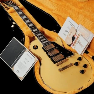 2024 Gibson Custom Shop Murphy Lab '57 Les Paul Custom 3PU Heavy Antique White - Picture 1 of 11