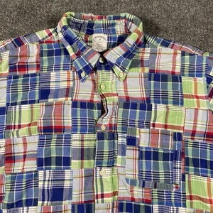 Brooks Brothers Regent Plaid Patchwork Short Sleeve Cotton Button Shirt Mens XL - Picture 1 of 7