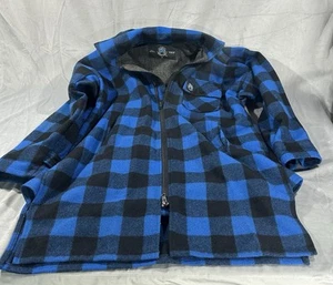 Swanndri Lana BUSH SHIRT Mosgiel Blu Plaid CAPPUCCIO Cappotto Lungo Giacca Uomo XL - Foto 1 di 17