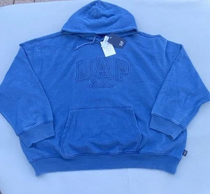Rare GAP X DAP Hoodie Men 2XL Dapper Dan Harlem Sweatshirt Adult Blue Hoodie - Picture 1 of 12