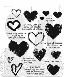 Tim Holtz Cling Stamps 7"X8.5"-Love Notes (Pack of 1) - Picture 1 of 1