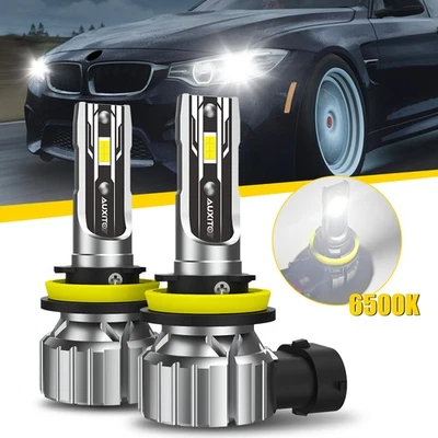 AUXITO H8/H9/H11/H16JP Headlight LED Bulb White High/Low Super 2x Lamp Bright - Image 1 of 4