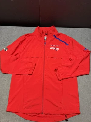 Chaqueta Washington Capitals Para Hombre Mediana Roja NHL Hockey Cremallera Completa Auténtica Pro Foto 1 de 4