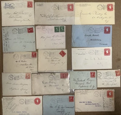 OLD FLAG CANCELS 1900/1909 COLLECTION SET OF 25 DIFF. VARIOUS CITIES & STATES - Image 1 of 2