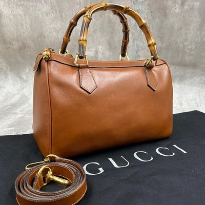 GUCCI Shoulder Bag 2-Way Bamboo Tote Handbag Brown Authentic From Japan - Image 1 of 4