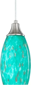 Karyfine Mini Art Blown Glass Pendant Light Fixture Blue w/ Gold - Adjustable - Picture 1 of 16