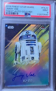 2018 Star Wars R2-D2 Jimmy Vee Gold Refractor Topps Finest Auto Card /50 PSA 9 - Picture 1 of 4