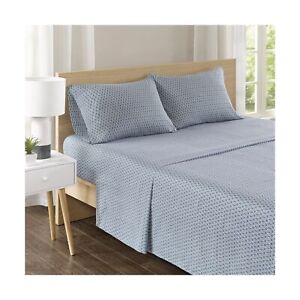 Comfort Spaces 100% Cotton Sheet Set Breathable, Lightweight, Soft with 14" E...