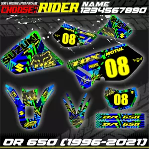 compatible DR 650 Suzuki Kit Graphics Stickers Decals (1996-2023) DR650 SD-FV - Foto 1 di 2