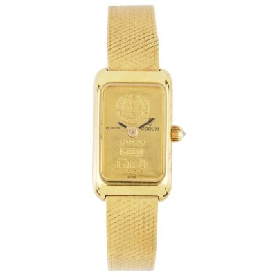 Hermoso brazalete de malla de 18 quilates con lingote de oro amarillo de 24 quilates de 5 gramos Corum para dama Foto 1 de 4