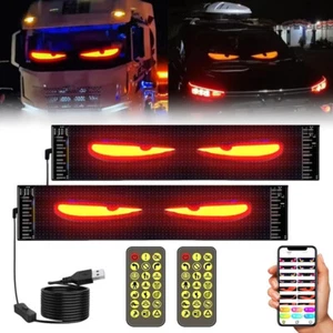 2 PIEZAS Ojos de Diablo Luz Ventana de Coche Pantalla LED Panel Dinámico Grandes Ojos Luces - Imagen 1 de 11