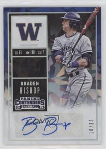 2015 Contenders College Ticket Cracked Ice /23 Braden Bishop (Blue Ink) Auto