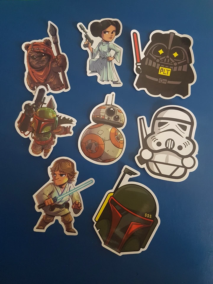 8 of Star Wars themed Fun Caricature style Sticker/Decal for laptops, suitcases  - Image 1 of 1