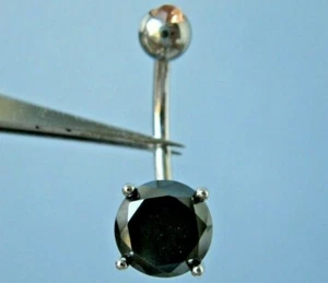 2.75ctw 100% REAL BLACK DIAMOND BELLY RING DOUBLE, APPRAISAL,FREE TESTER, PEACH - Picture 1 of 12