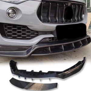 Carbon Fiber Front Bumper Lip Spoiler Splitter For 2017-2022 Maserati Levante - Picture 1 of 9