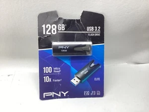 PNY P-FD128ELT-GE 128GB Elite USB 3.2 Flash Drive 100MB Brand New - Picture 1 of 2