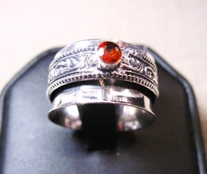 Beautiful 925 Sterling Silver Moonstone Spinner Ring size 9.5 Lot# 102 B2 - Picture 1 of 2