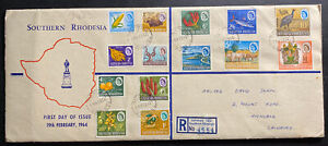 1964 Salisbury Southern Rhodesia First Day Cover FDC Comp Set Sc#95-108