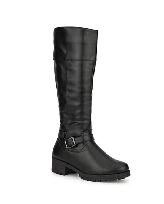 Olivia Miller Women's Fashion Knee High Boots Black Side Zipper Lug Sole US 10 - Image 1 of 3