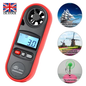 Digital Anemometer Air Flow Meter LCD Wind Speed Gauge 2024 Handheld Thermometer - Picture 1 of 12