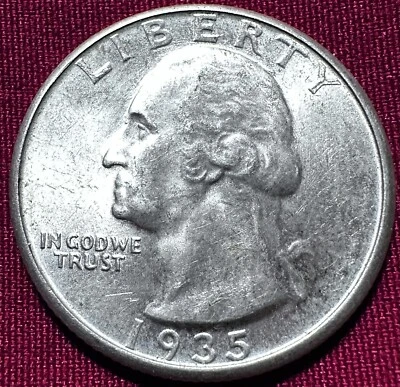 1935 25 Cent Washington Quarter BU DDR In States Of Amer - 90% SILVER - KM#164 - Image 1 of 4
