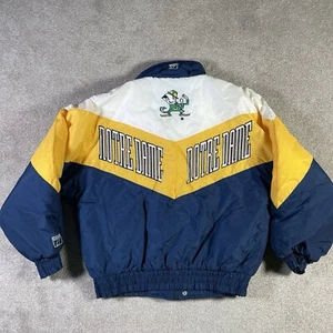 Vintage Notre Dame Fighting Irish Puffer Jacket Size Large Logo 7 Insulated NCAA - Picture 1 of 20