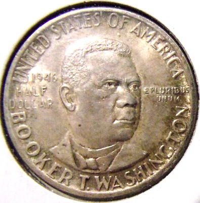 1946 Booker T. Washington Silver Half Dollar-About Uncirculated - Image 1 of 2
