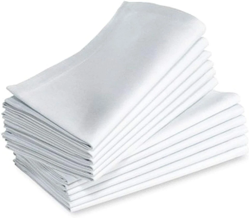 24 White Cotton Rich Table Napkins Large Size 50 x 50 cm, best quality - Image 1 of 1