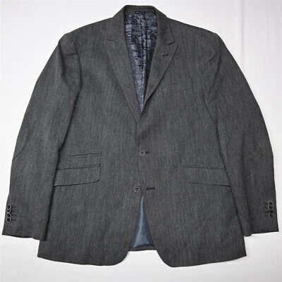 Joseph Abboud 44L Gray Tweed Tessuti Sondrio Slim Blazer Suit Jacket Sport Coat - Image 1 of 4