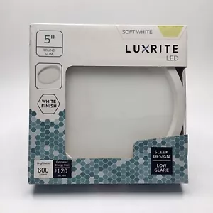NIP Luxrite 5" Surface Mount LED Ceiling Light 10W 600 Lumens Dimmable White - Picture 1 of 2