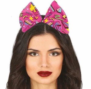 Vintage Style Headband 80s Headband Disco Party Headpiece Bow 1980s Outfit Retro - Picture 1 of 1