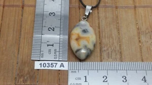 Pendentif AGATE CRAZY LACE + cordon reglable bijou original naturel pierre - Picture 1 of 2