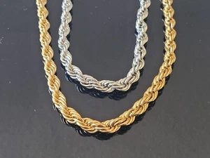 Stainless Steel Rope Chain Heavy Necklace Rope Chain Biker 9mm Necklace - Picture 1 of 10