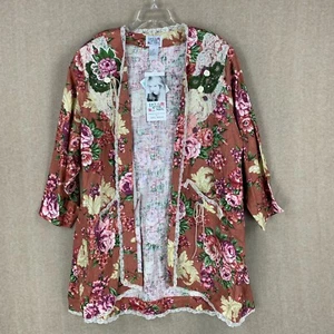 Lacy Afternoon Shell Kepler Cardigan 3X Floral Tapestry Duster Sequin Lace Pearl - Picture 1 of 13