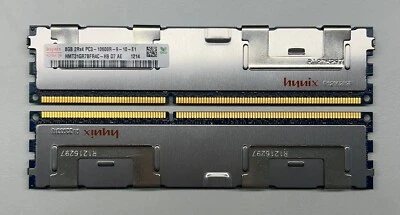 Used Hynix 8GB CL9 DDR3L-1333 PC3L-10600 1.35V / 1.5V ECC Registered 240-pin - Image 1 of 3
