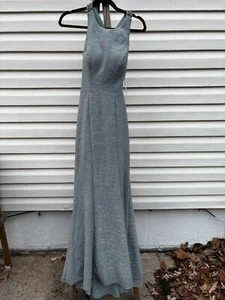 Women’s Vintage Jovani Formal Dress Aqua Turquoise Blue Silver Rhinestones - Picture 1 of 14