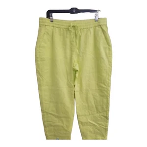 J. CREW Women’s Linen Blend Lime Green Capri Pants Side Pockets  Sz14 NWT - Picture 1 of 7