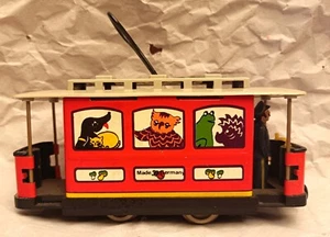 TRAMBINO DDR Tin Litho Wind-up "Trolley Car", made in Germany - Foto 1 di 11