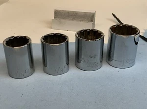 Craftsman 4pc 1/2 Drive 12pt SAE Sockets, 13/16, 7/8, 15/16, 1in., USA - Black - Picture 1 of 6