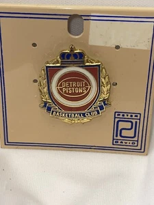 Vintage Peter David Detroit Pistons Basketball Club NBA Hat Lapel Pin - Picture 1 of 2