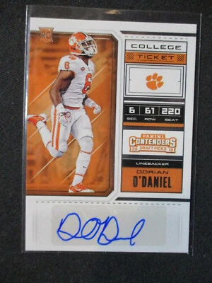 2018 Panini Contenders Draft Picks Ticket Autograph #146 Dorian O'Daniel Clemson - Image 1 of 2
